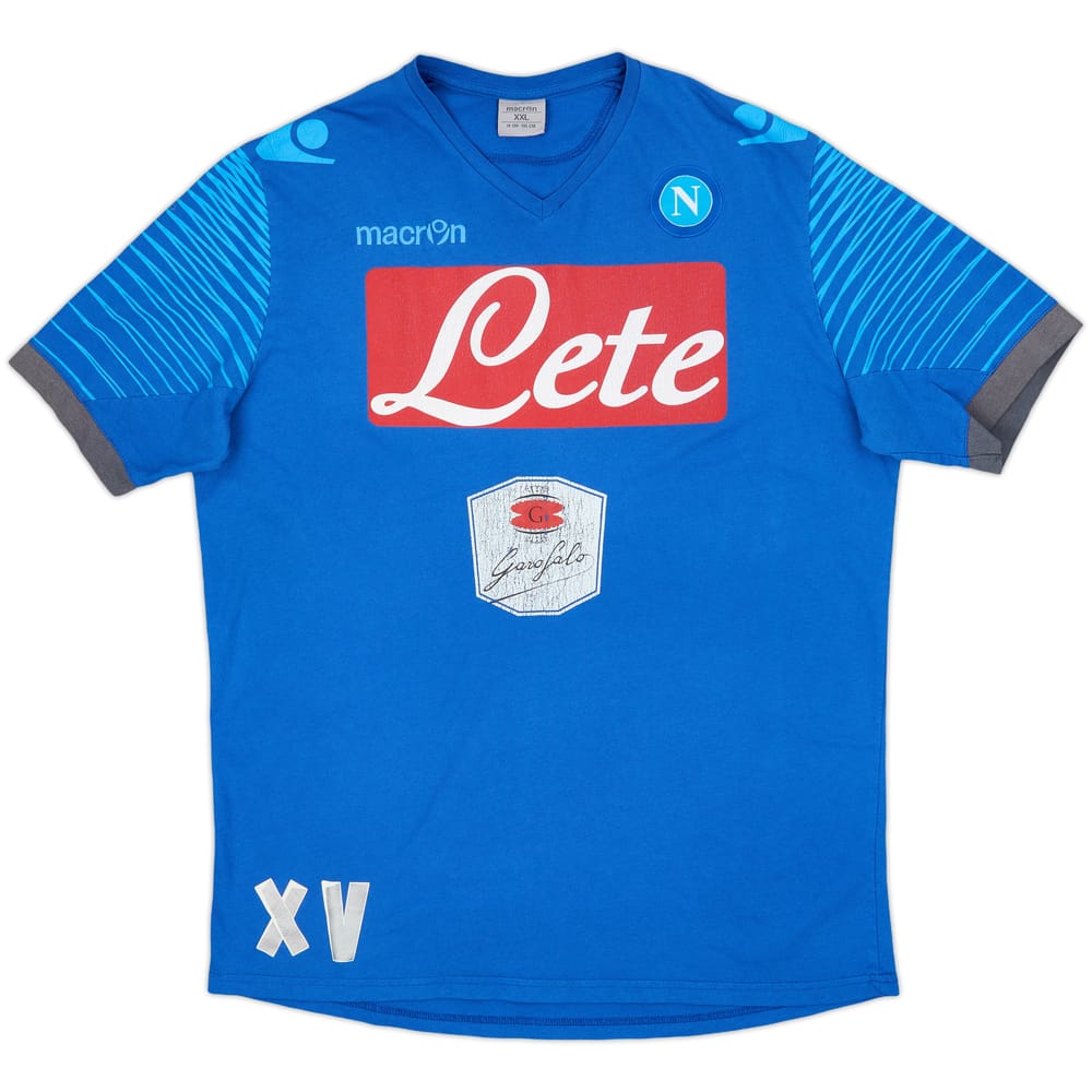 2014-15 Napoli Macron Staff Issue Cotton Tee XV - 5/10 - (XXL)