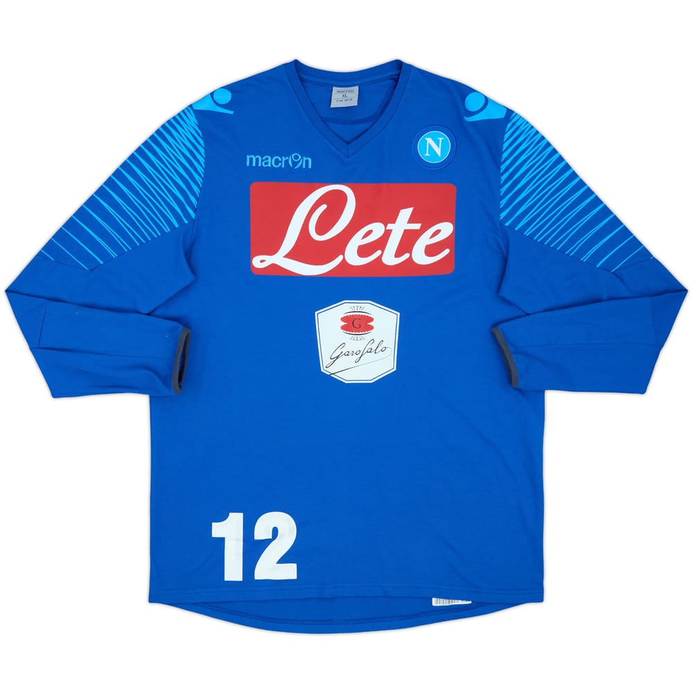 2014-15 Napoli Macron Player Issue Cotton L/S Tee #12 - 7/10 - (XL)