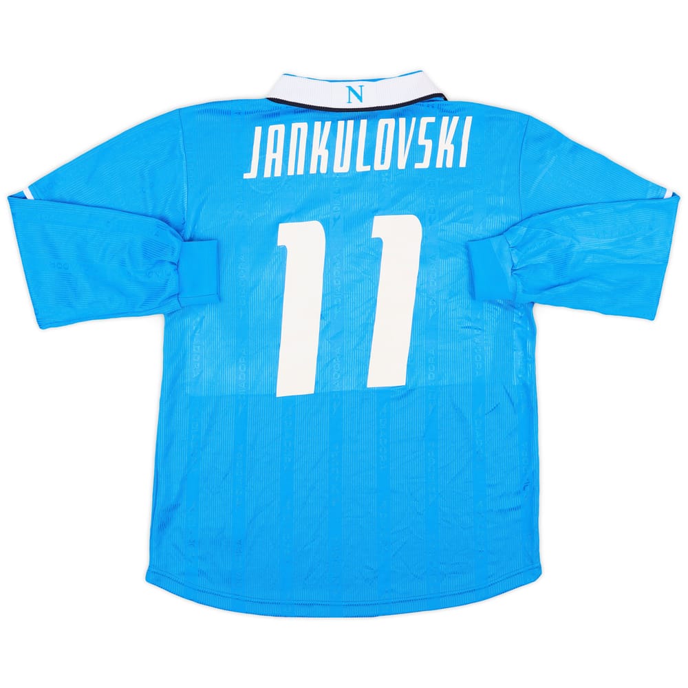 2001-02 Napoli Match Issue Home L/S Shirt Jankulovski #11