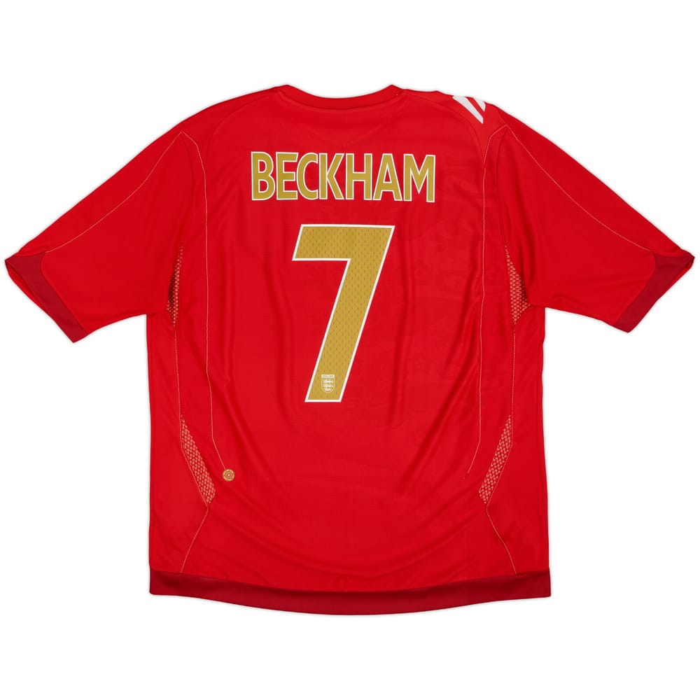 2006-08 England Away Shirt Beckham #7 - 5/10 - (XL)