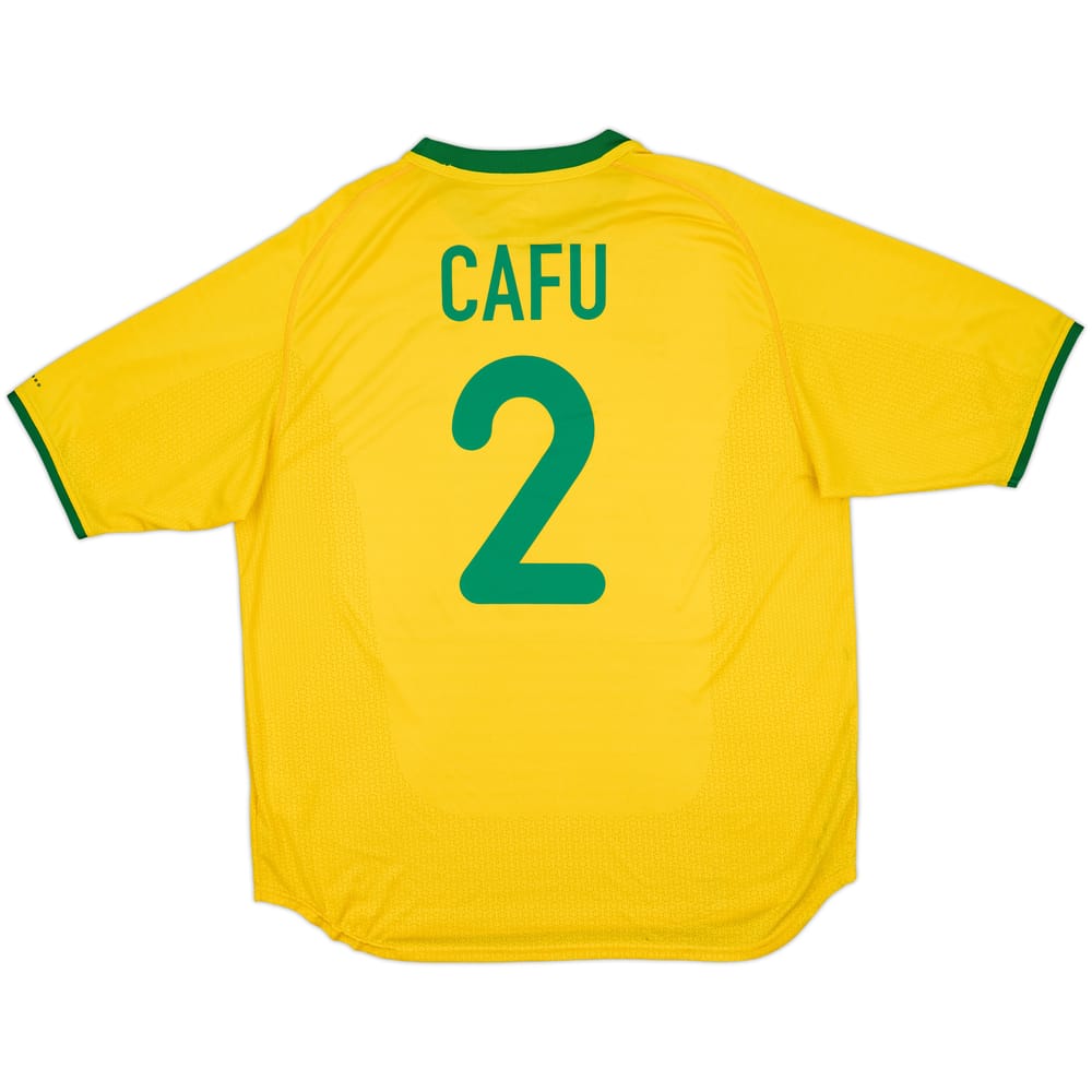 2000-02 Brazil Home Shirt Cafu #2 - 8/10 - (XL)