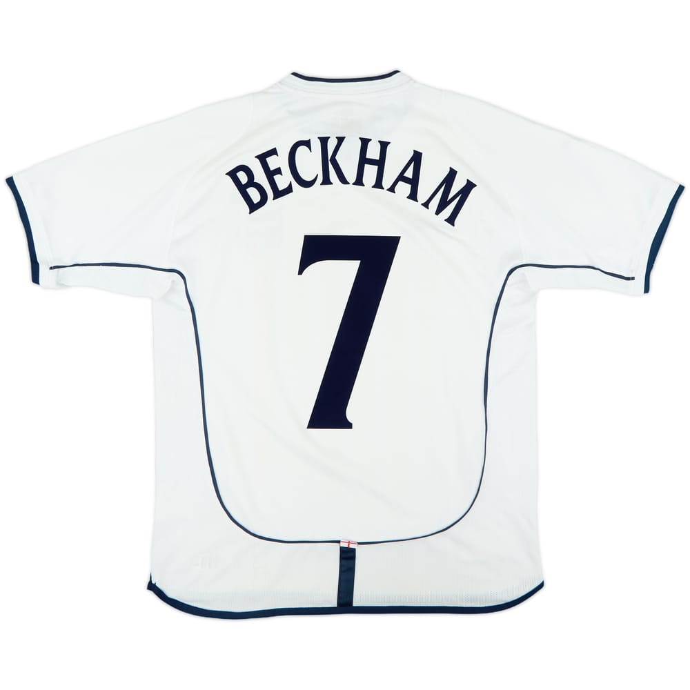 2001-03 England Home Shirt Beckham #7 - 6/10 - (M)