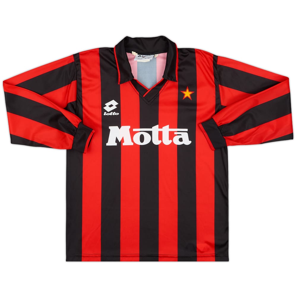 1993-94 AC Milan Home L/S Shirt - 10/10 - (M.Boys)