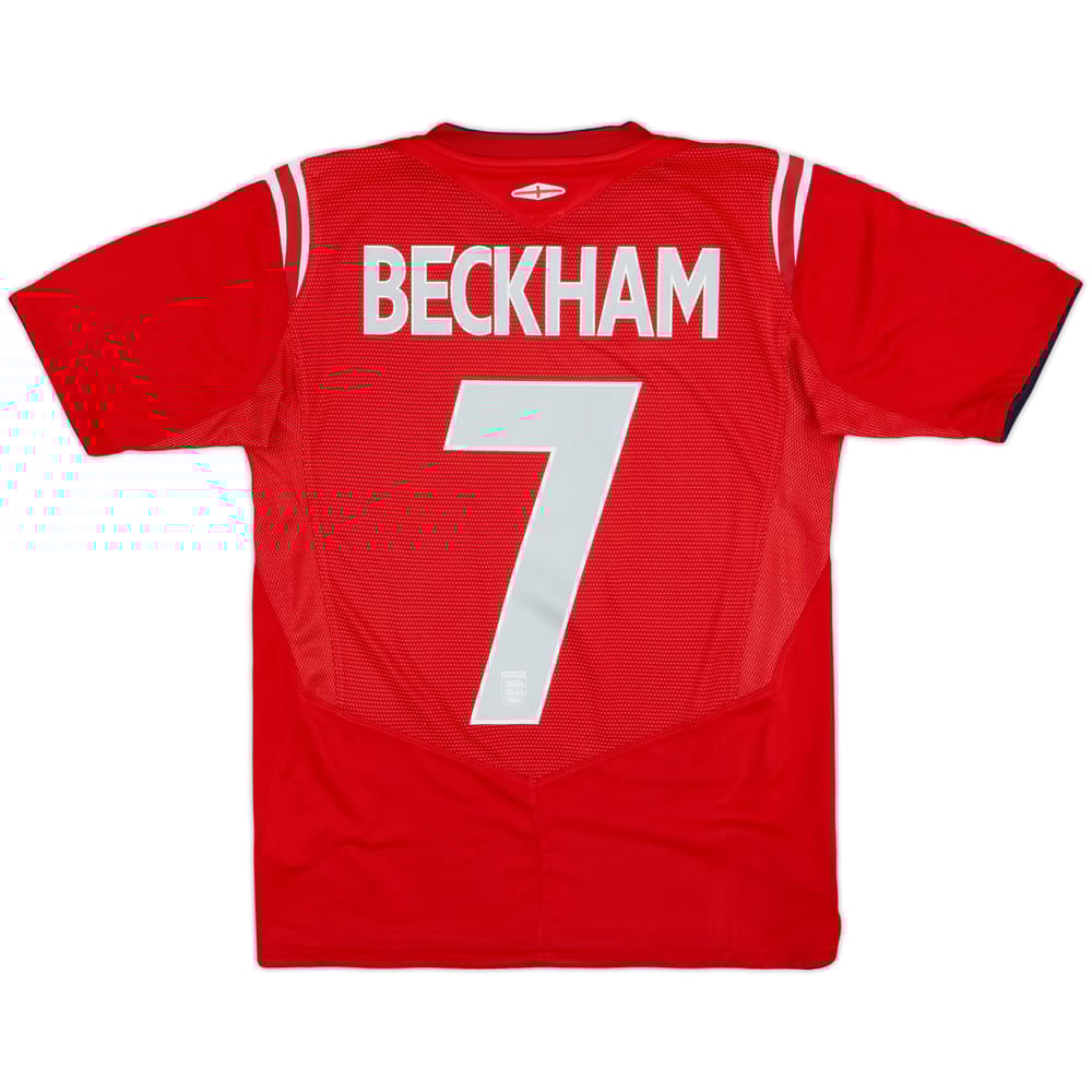 2004-06 England Away Shirt Beckham #7 - 8/10 - (L.Boys)