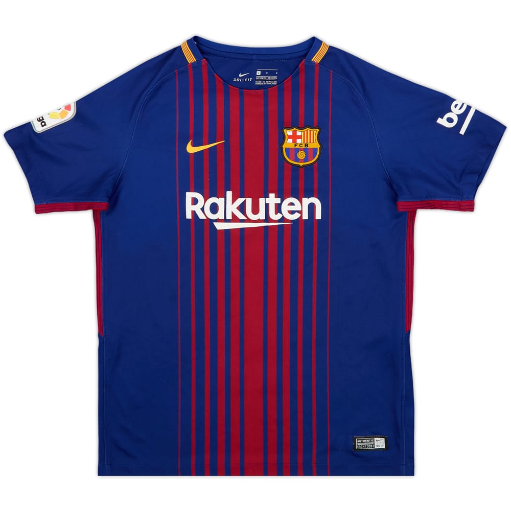 2017-18 Barcelona Home Shirt - 9/10 - (L.Boys)
