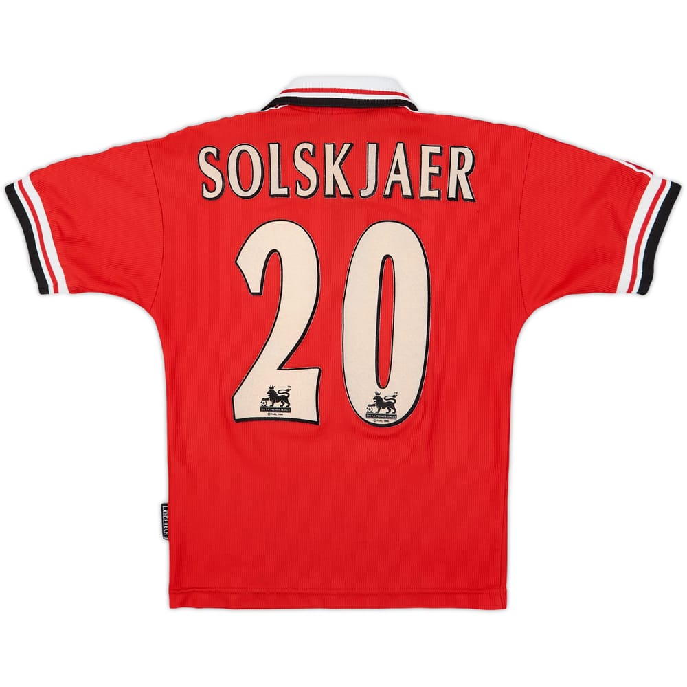 1998-00 Manchester United Home Shirt Solskjaer #20 - 7/10 - (S.Boys)