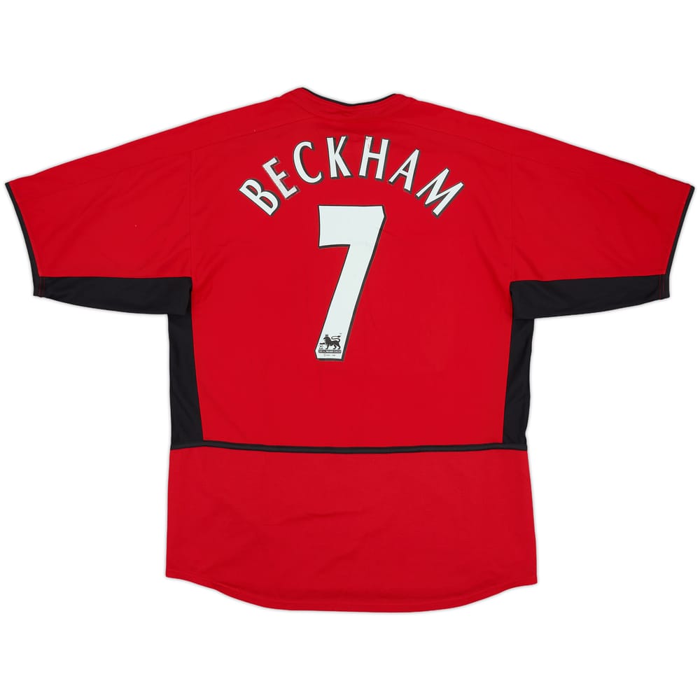 2002-04 Manchester United Home Shirt Beckham #7 - 6/10 - (M)