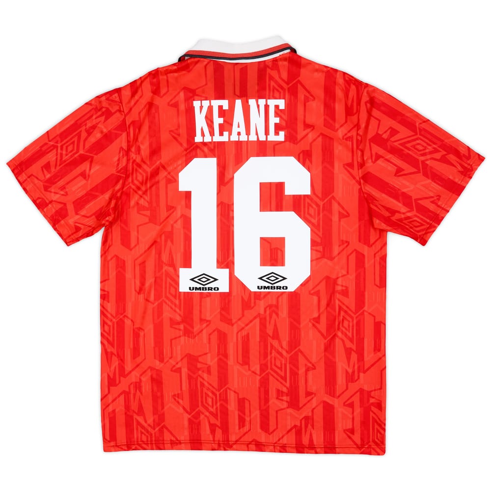 1992-94 Manchester United Home Shirt Keane #16 - 9/10 - (L)