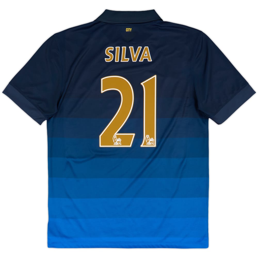 2014-15 Manchester City Away Shirt Silva #21 - 8/10 - (M)