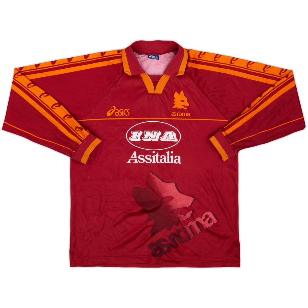 1995-96 Roma Home L/S Shirt - 4/10 - (XL.Boys)