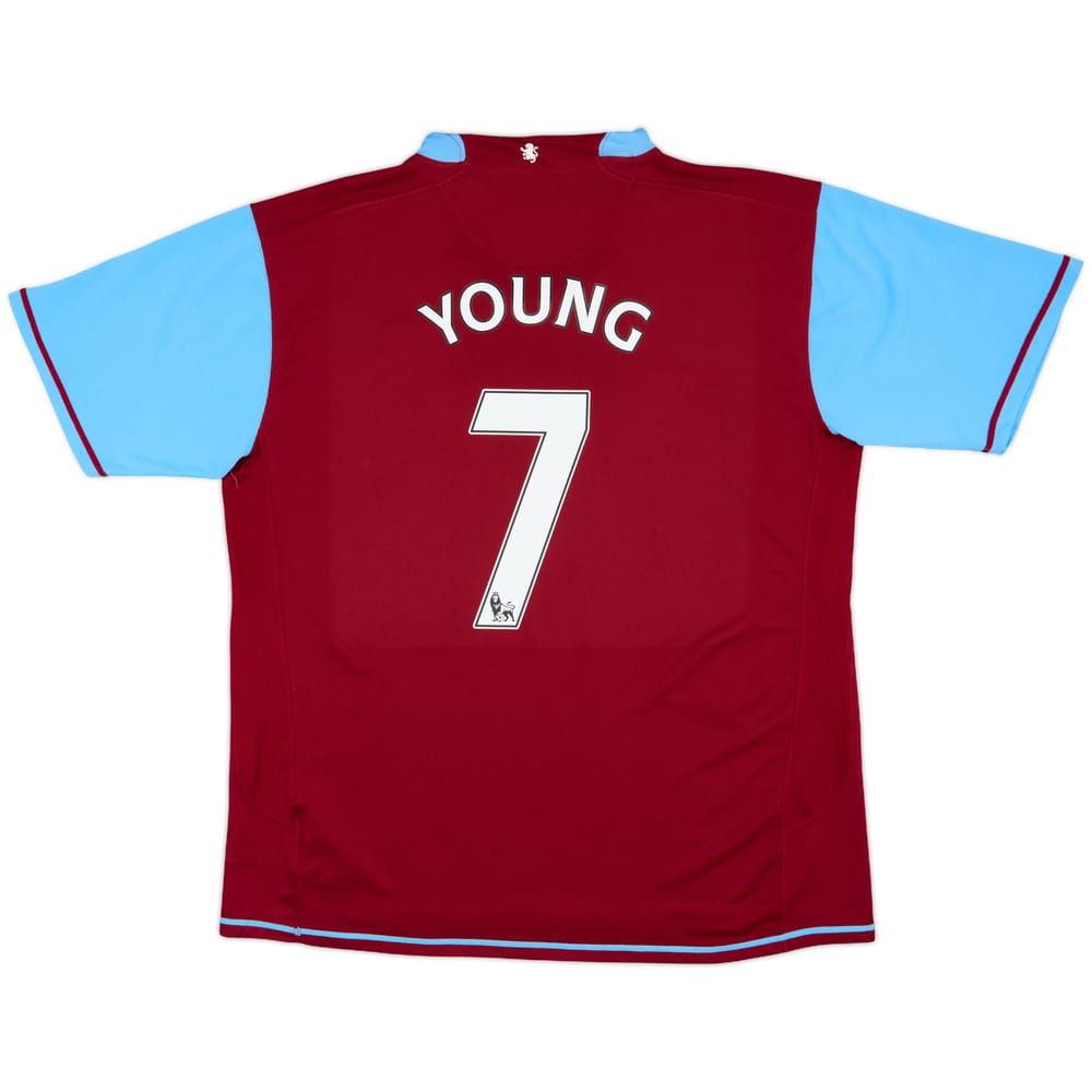 2007-08 Aston Villa Home Shirt Young #7 - 6/10 - (XL)
