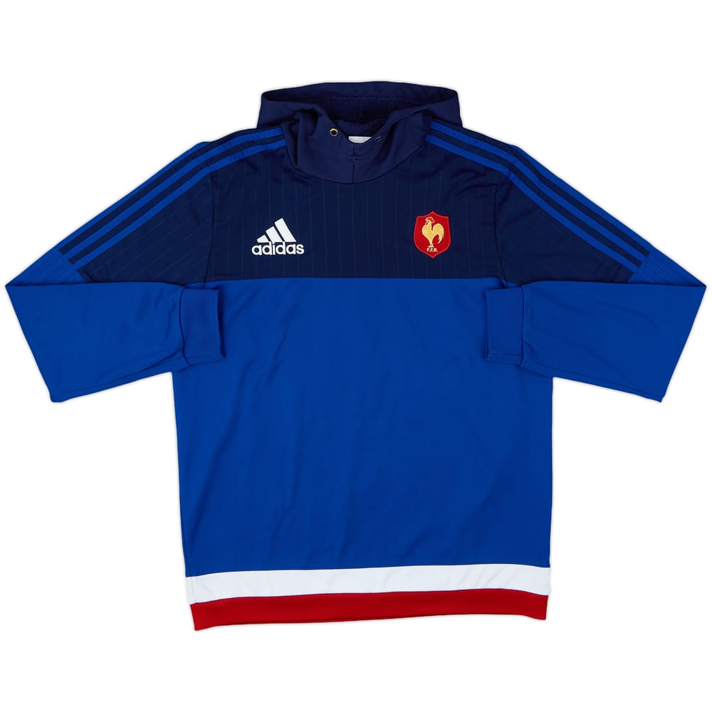 2015-16 France Rugby adidas Hooded Sweat Top - 5/10 - (M)