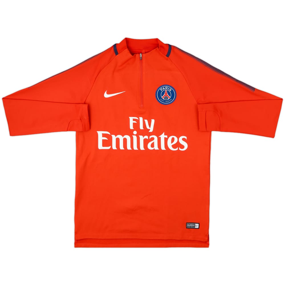 2017-18 Paris Saint-Germain Nike 1/4 Zip Sweat Top - 7/10 - (S)