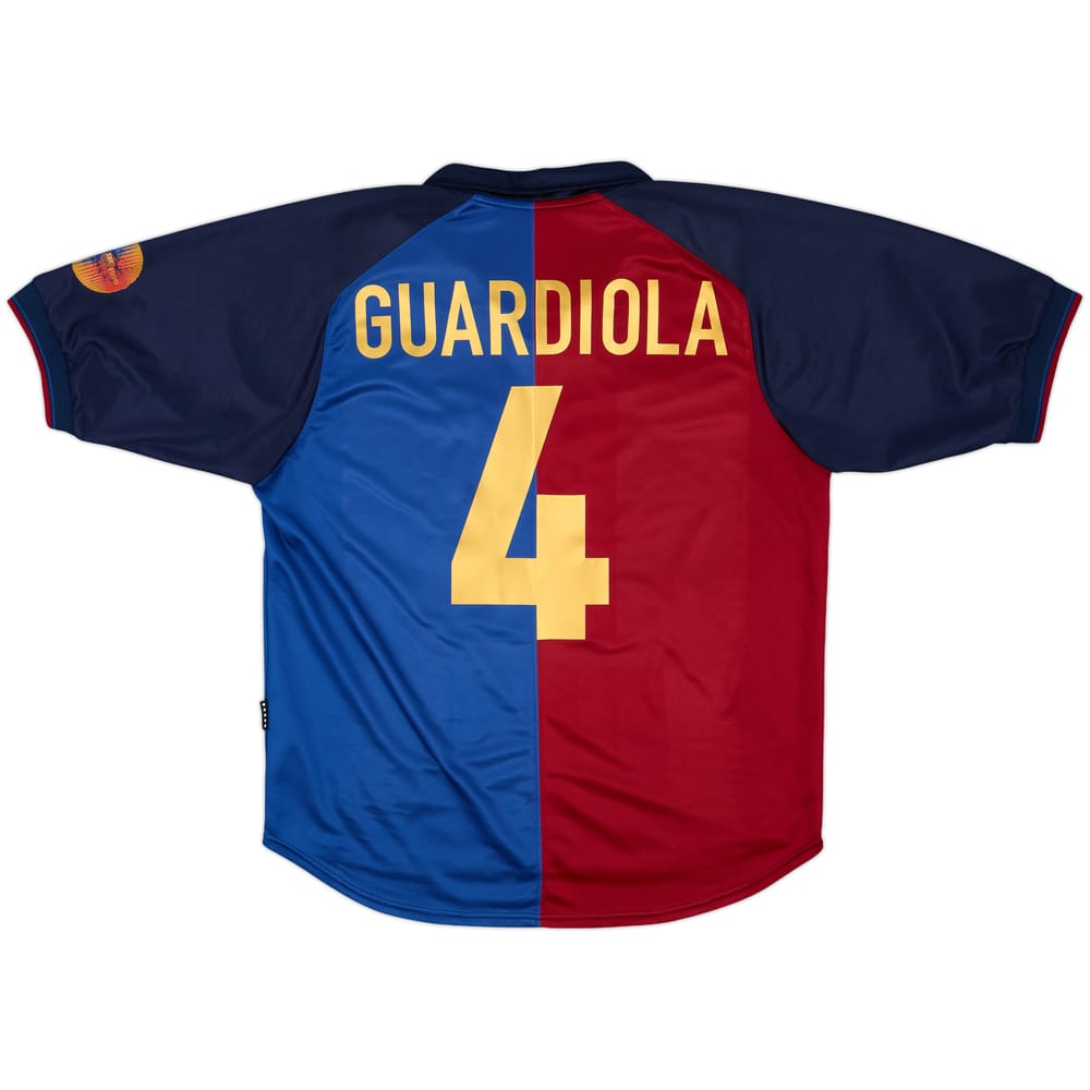1999-00 Barcelona Centenary Home Shirt Guardiola #4 - 8/10 - (L)