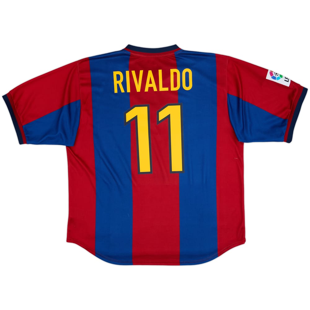 1998-00 Barcelona Home Shirt Rivaldo #11 - 8/10 - (XL)