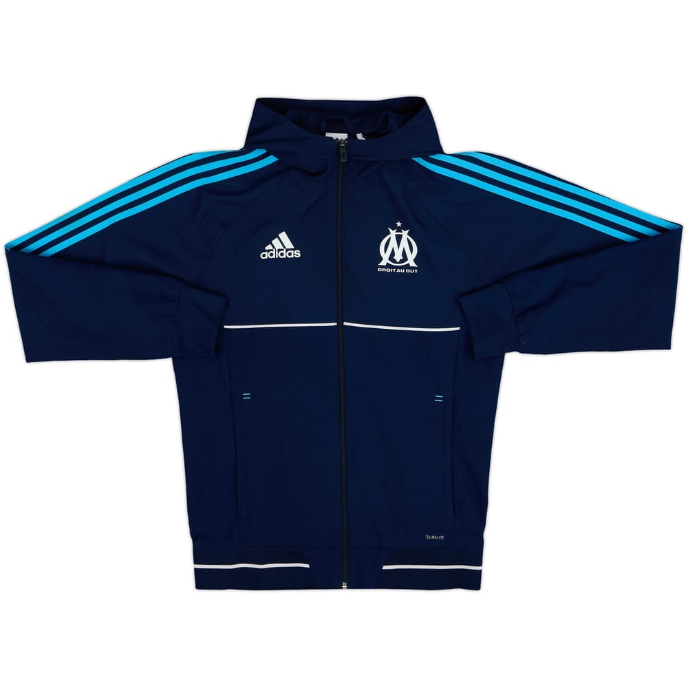 2017-18 Olympique Marseille adidas Hooded Track Jacket - 6/10 - (S)
