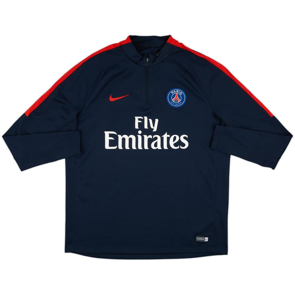 2016-17 Paris Saint-Germain Nike 1/4 Zip Sweat Top - 9/10 - (XL)