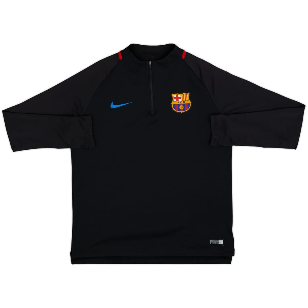 2017-18 Barcelona Nike 1/4 Zip Sweat Top - 9/10 - (L)