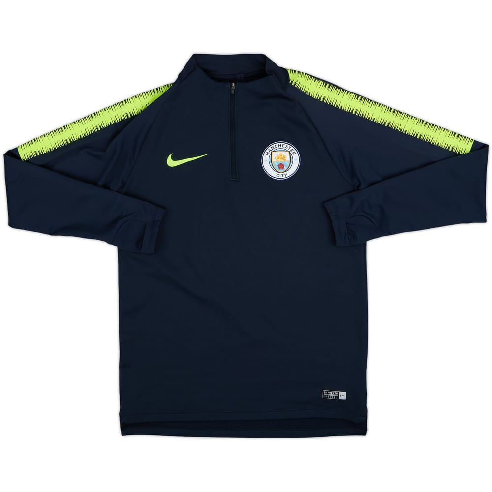 2018-19 Manchester City Nike 1/4 Zip Drill Top - 9/10 - (S)