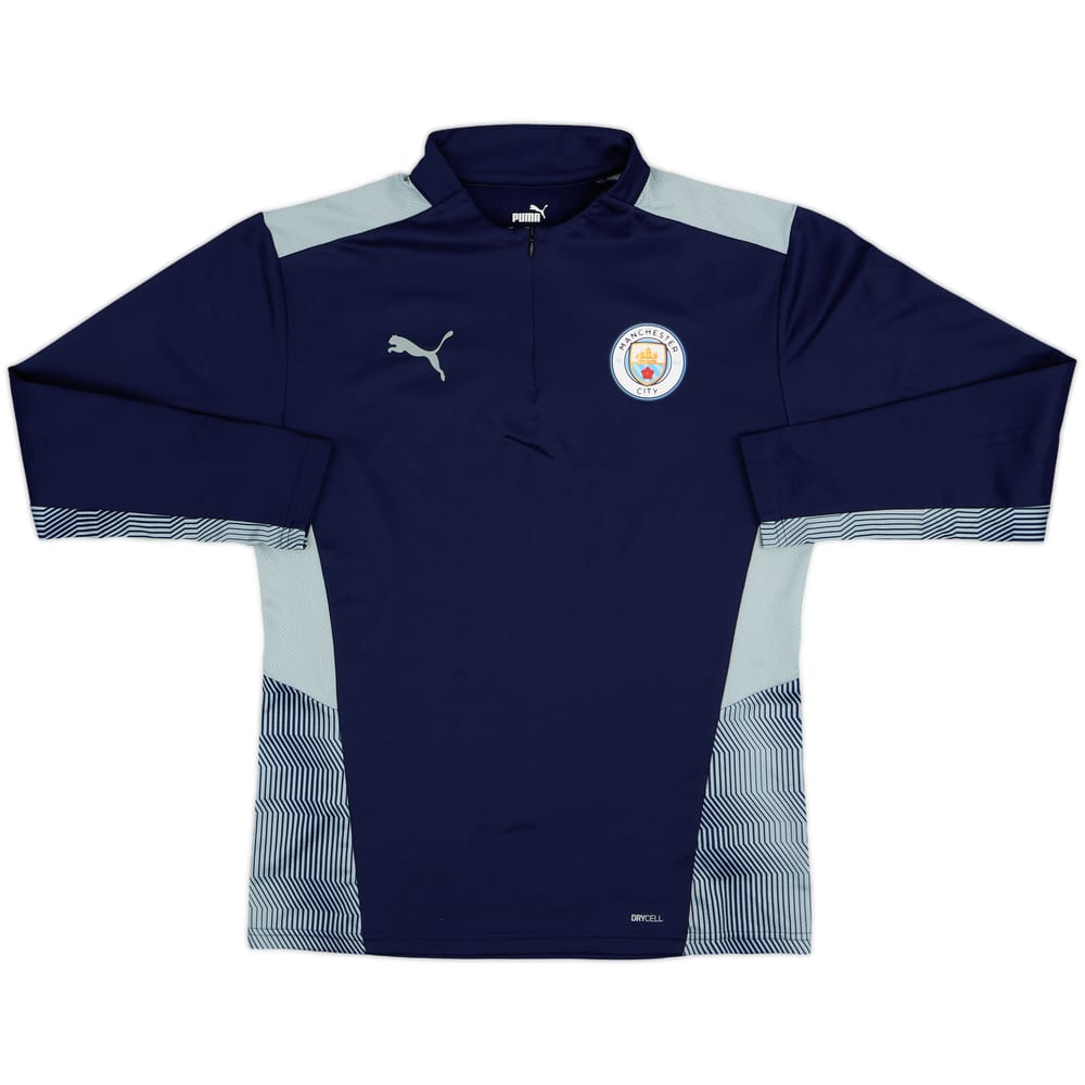2021-22 Manchester City Puma 1/4 Zip Drill Top - 8/10 - (M)