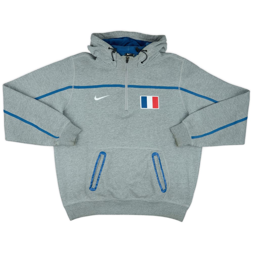 2010-11 France Nike Hooded 1/2 Zip Hoodie - 9/10 - (L)