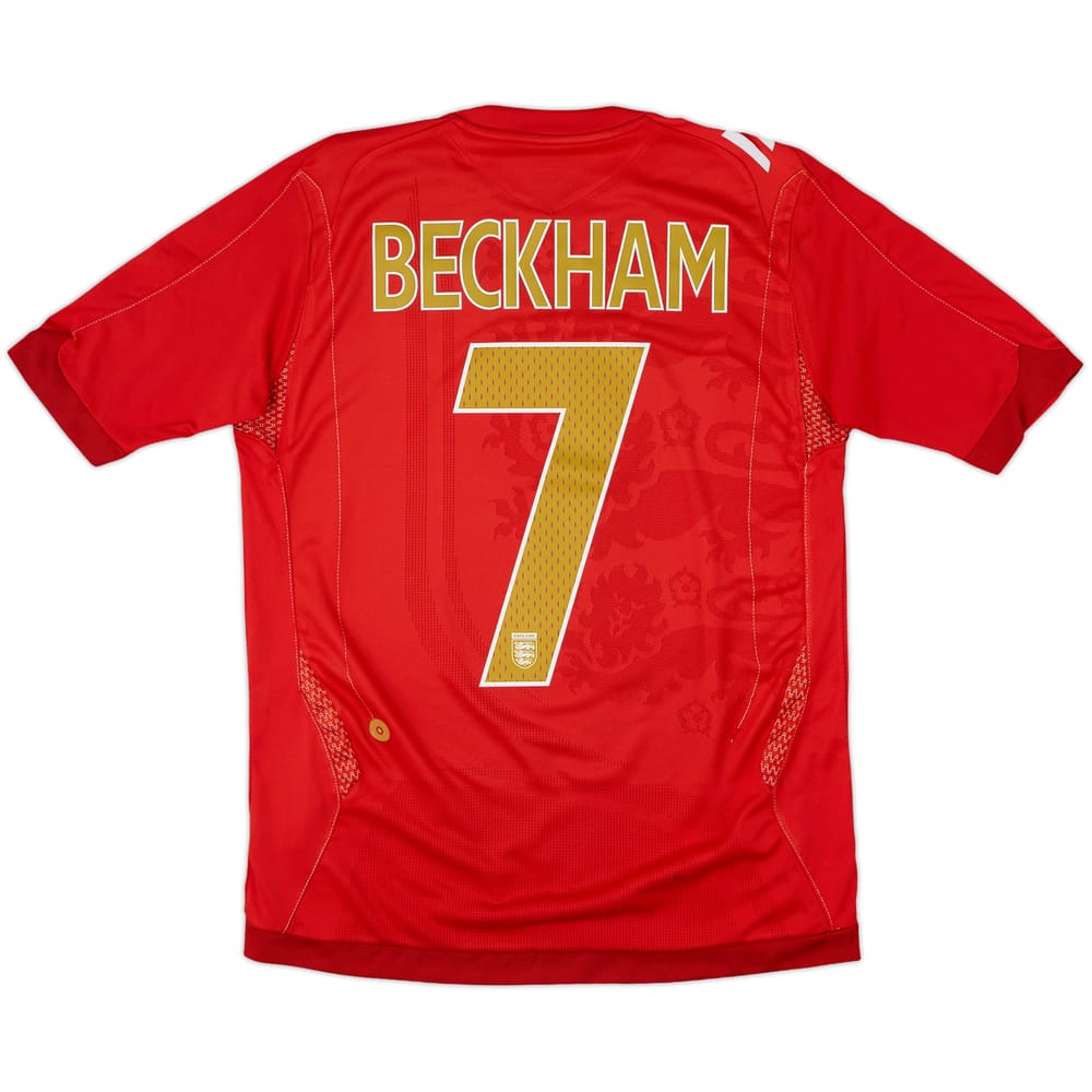 2006-08 England Away Shirt Beckham #7 - 7/10 - (XL.Boys)