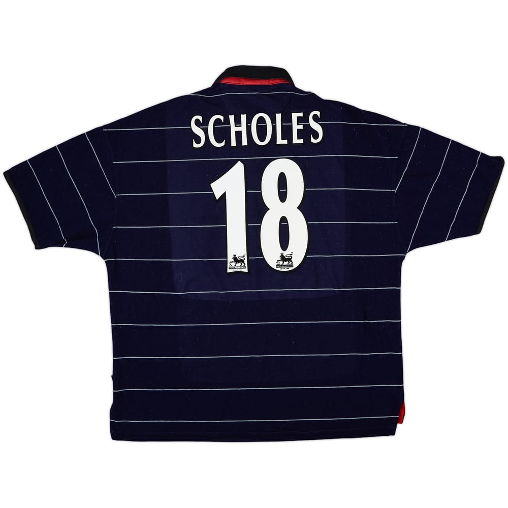 1999-00 Manchester United Away Shirt Scholes #18 - 8/10 - (XXL)
