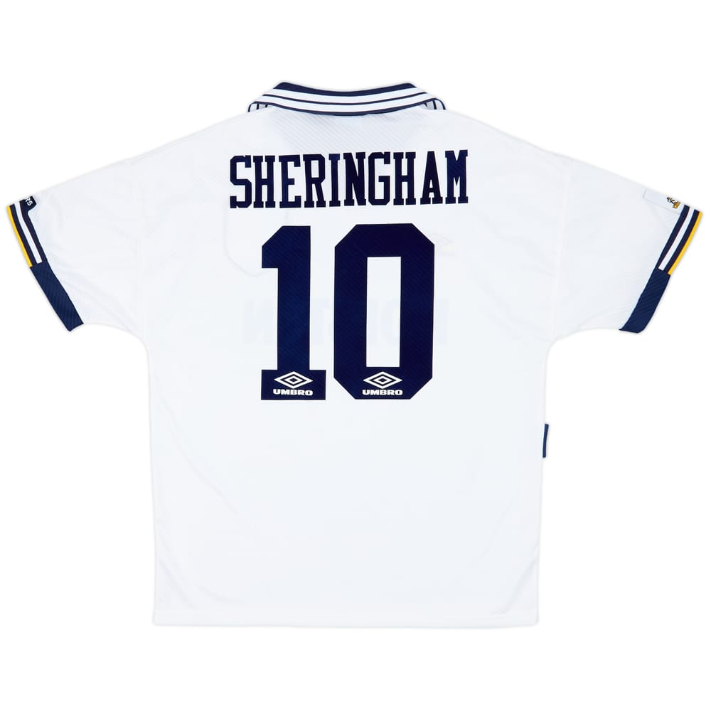 1993-95 Tottenham Home Shirt Sheringham #10 - 8/10 - (L)