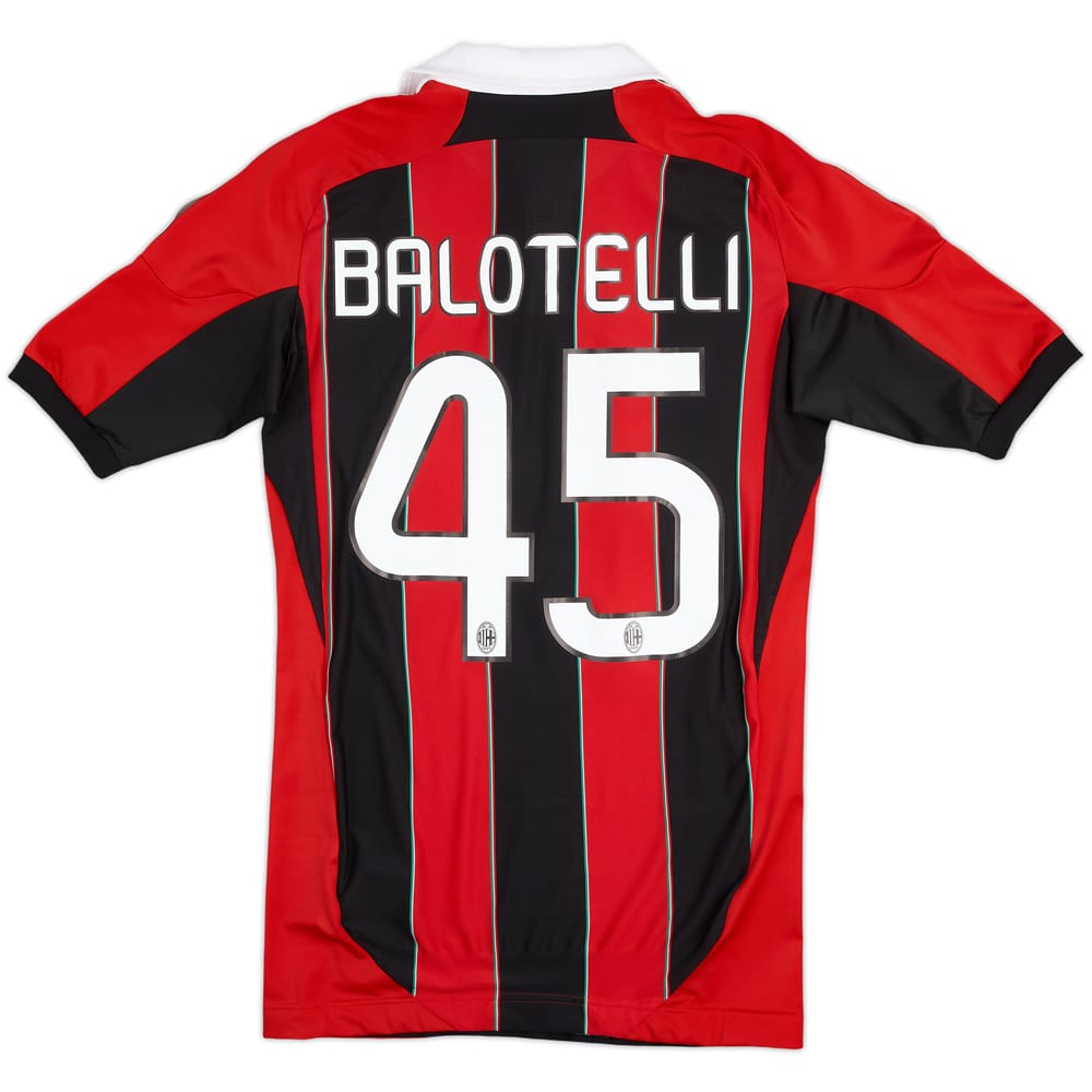 2012-13 AC Milan TechFit Player Issue Home Shirt Balotelli #45 - 5/10 - (L)