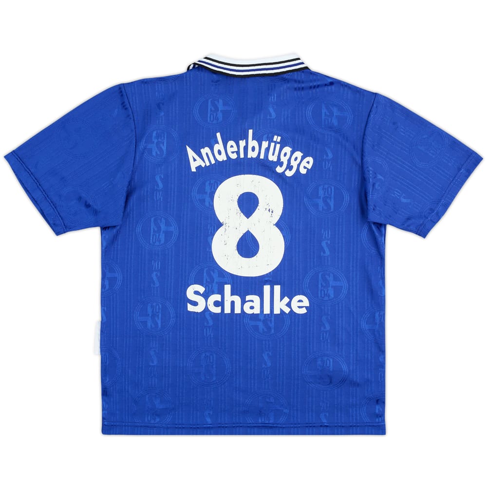 1996-97 Schalke Home Shirt Anderbrugge #8 - 6/10 - (15-16 Years)