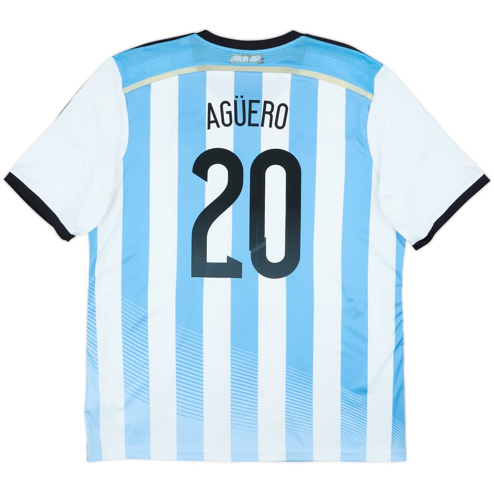 2013-15 Argentina Home Shirt Aguero #20 - 6/10 - (XXL)