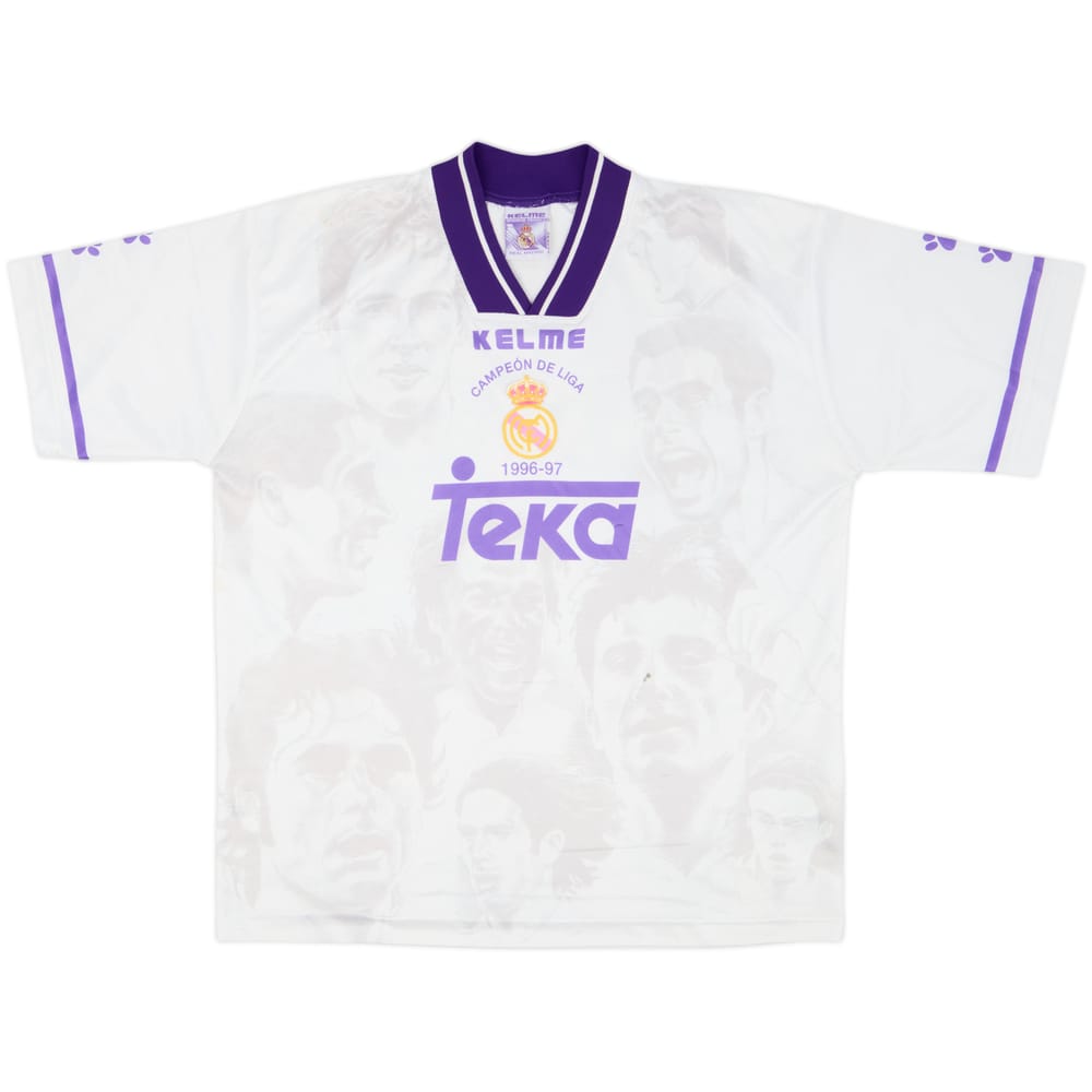 1996-97 Real Madrid Kelme 'Campeon de Liga' Shirt - 5/10 - (L)