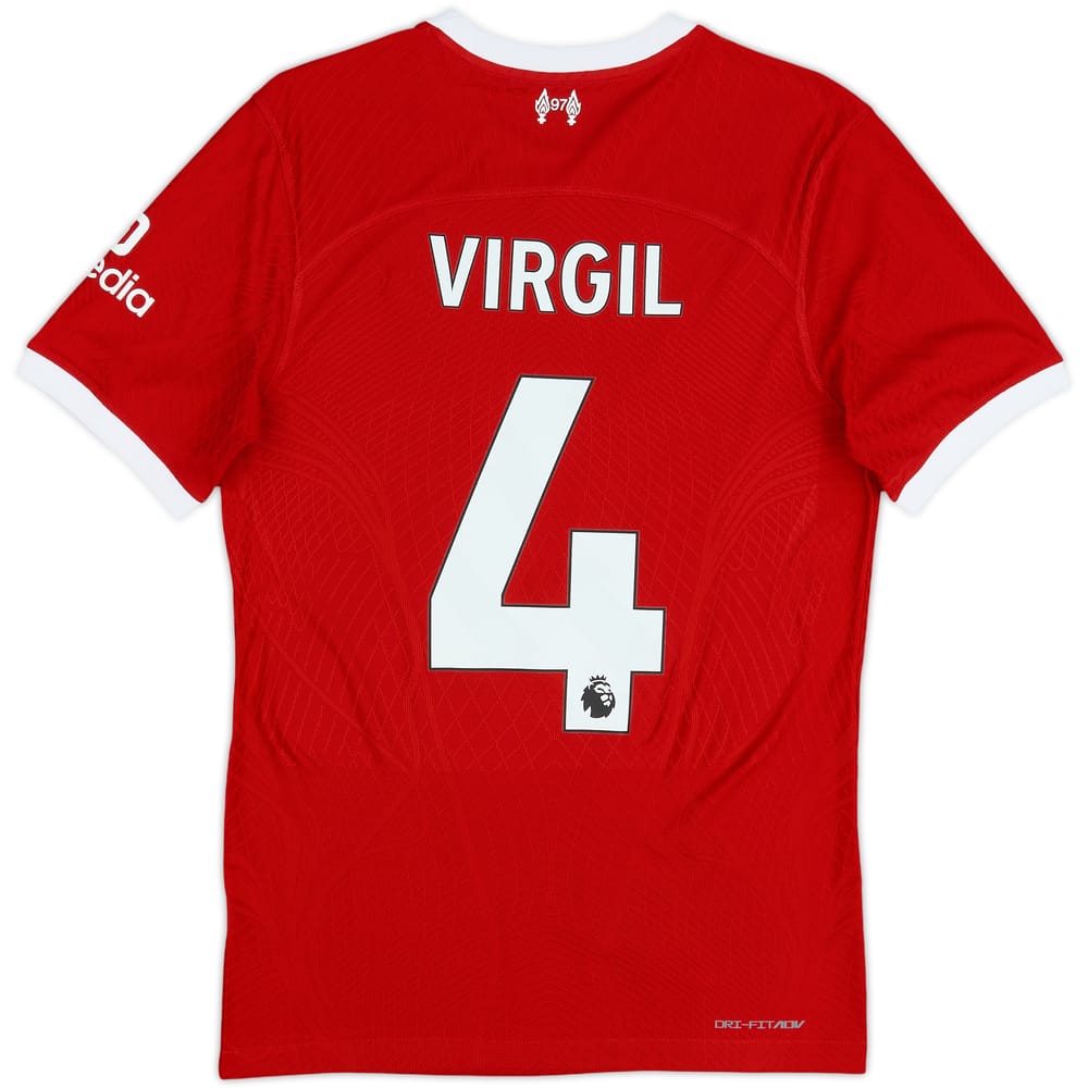 2023-24 Liverpool Authentic Home Shirt Virgil #4 - 10/10 - (S)