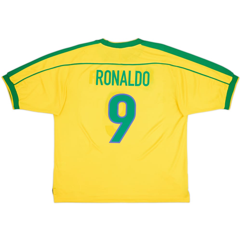 1998-00 Brazil Home Shirt Ronaldo #9 - 5/10 - (XL)