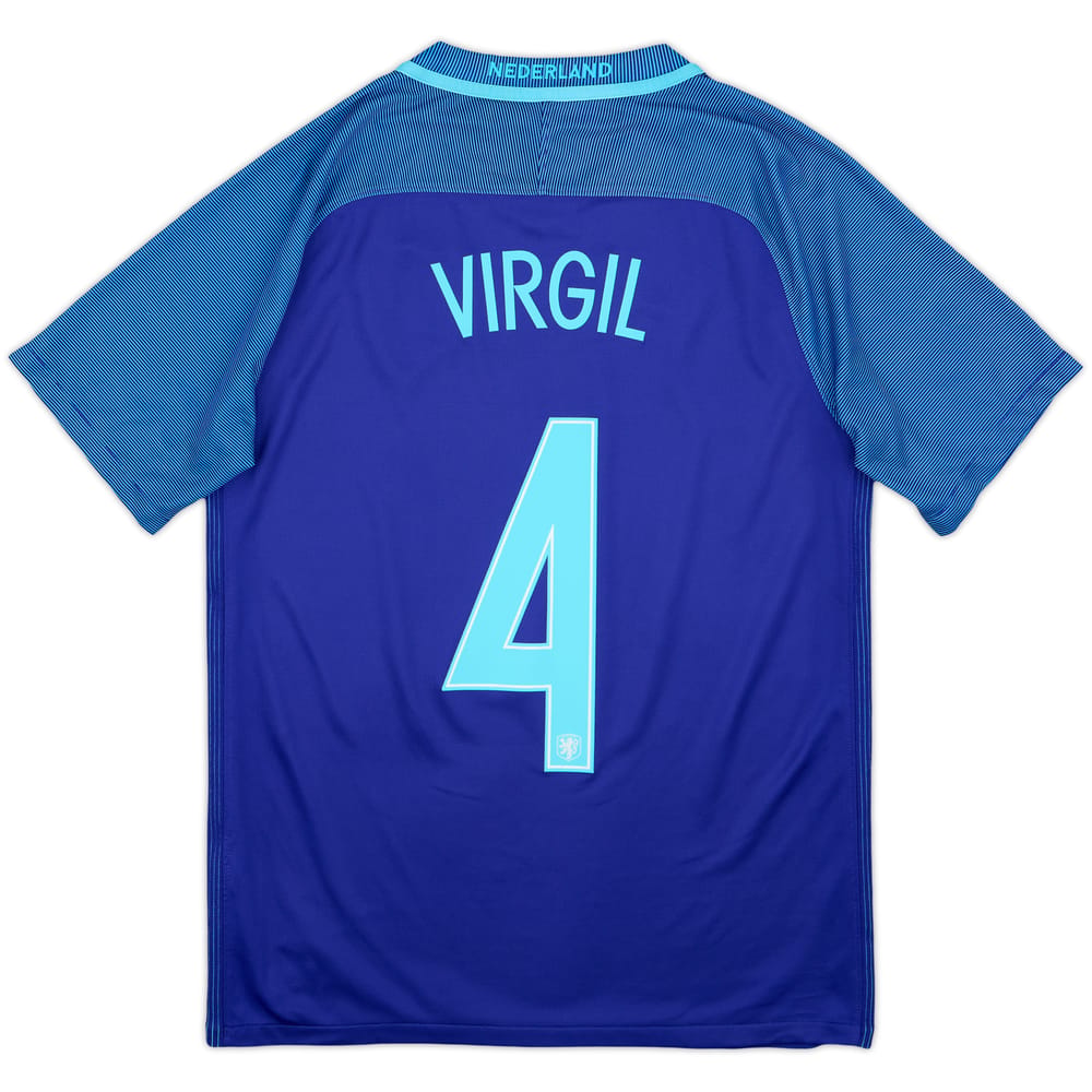 2016 Netherlands Away Shirt Virgil #4 - 9/10 - (S)