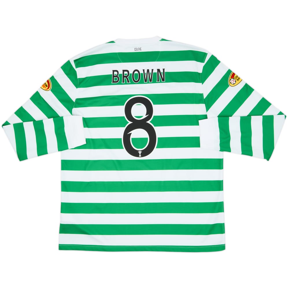 2012-13 Celtic '125th Anniversary' Home L/S Shirt Brown #8 - 8/10 - (XL)