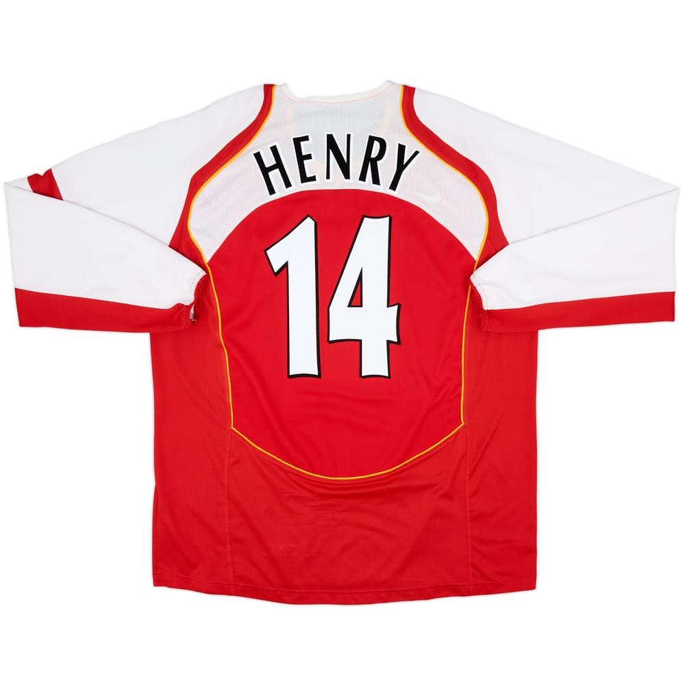 2004-05 Arsenal Home L/S Shirt Henry #14 - 8/10 - (XL)