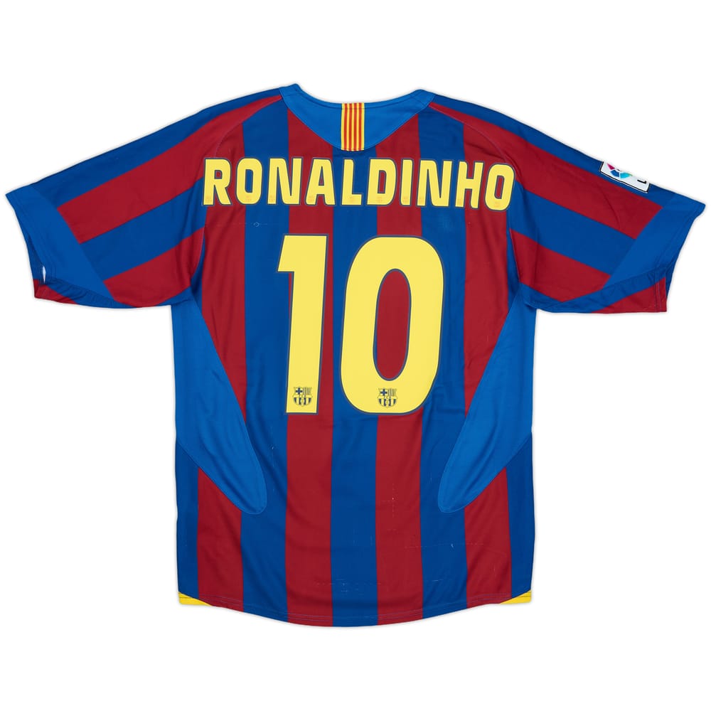 2005-06 Barcelona Home Shirt Ronaldinho #10 - 8/10 - (M)