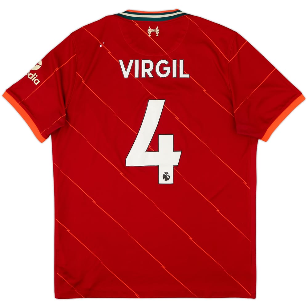 2021-22 Liverpool Home Shirt Virgil #4 - 6/10 - (L)