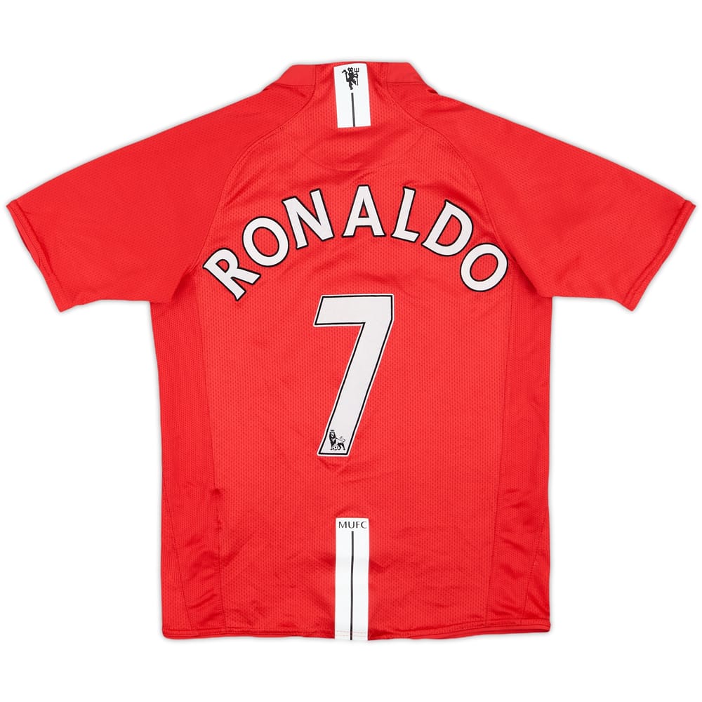 2007-09 Manchester United Home Shirt Ronaldo #7 - 8/10 - (M.Boys)