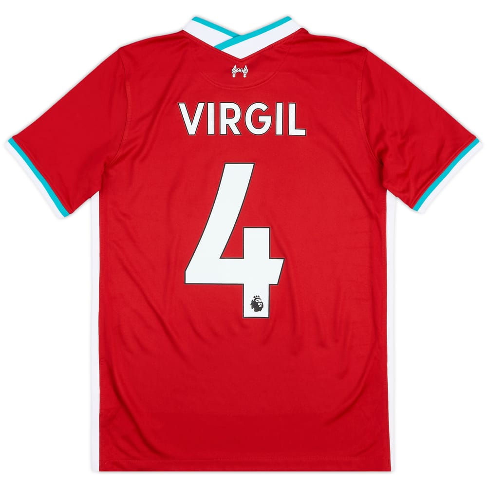 2020-21 Liverpool Home Shirt Virgil #4 - 8/10 - (XL.Boys)