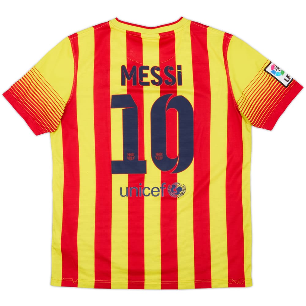 2013-15 Barcelona Away Shirt Messi #10 - 5/10 - (XL.Boys)
