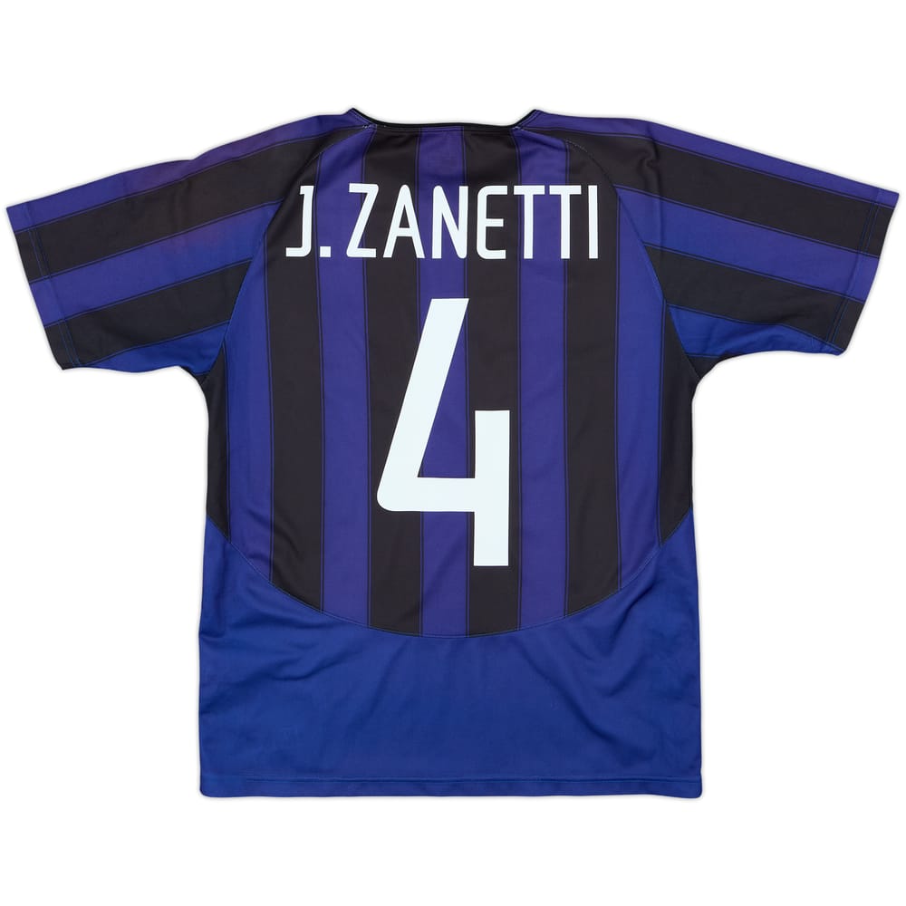 2003-04 Inter Milan Basic Home Shirt J.Zanetti #4 - 6/10 - (XL.Boys)