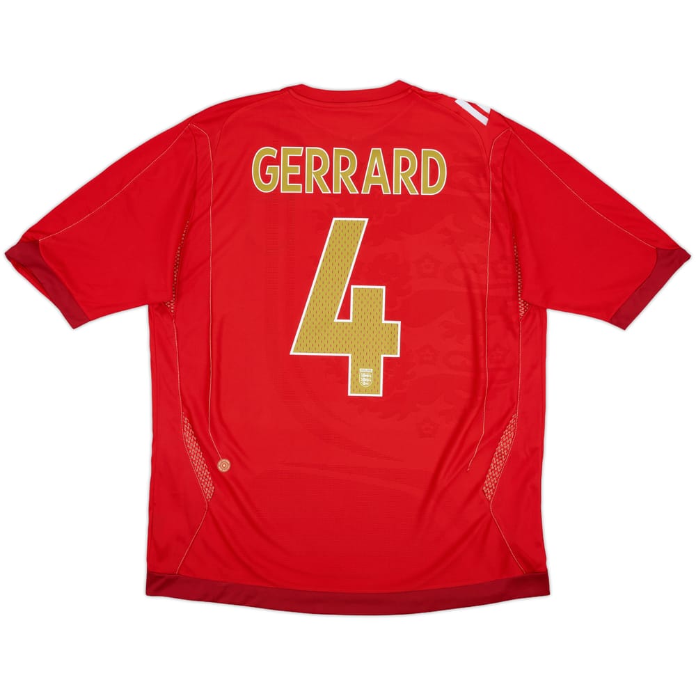 2006-08 England Away Shirt Gerrard #4 - 6/10 - (XL)