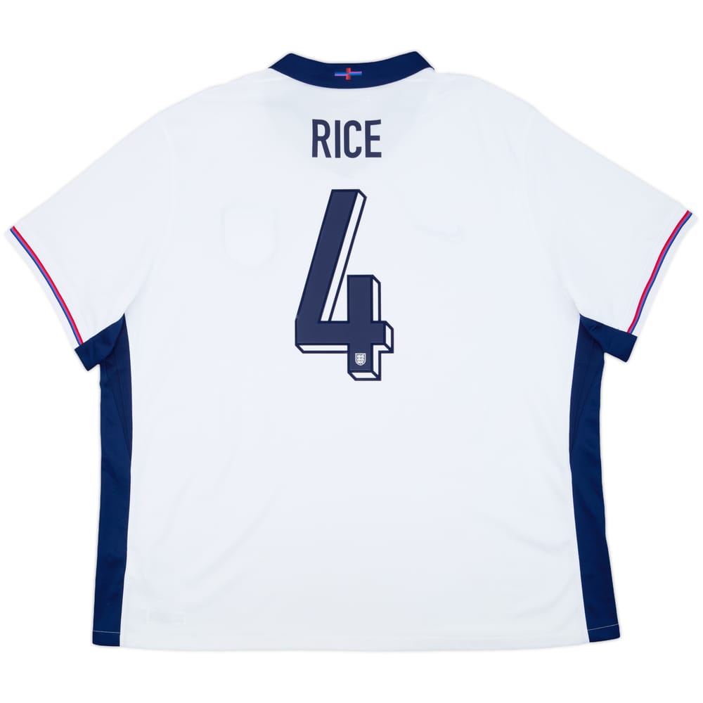 2024-25 England Home Shirt Rice #4 - 8/10 - (3XL)