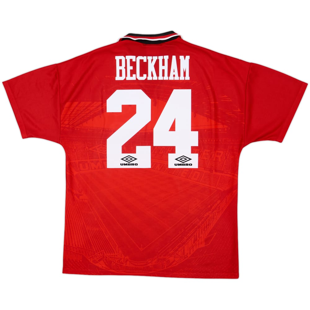 1994-96 Manchester United Home Shirt Beckham #24 - 9/10 - (L)