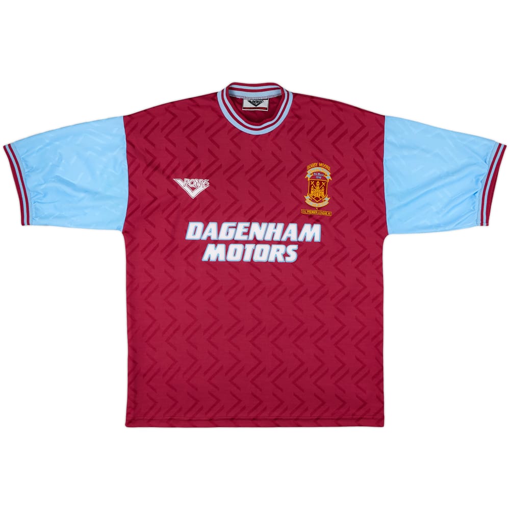 1993-95 West Ham 'Bobby Moore Memorial Match' Home Shirt - 8/10 - (XL)