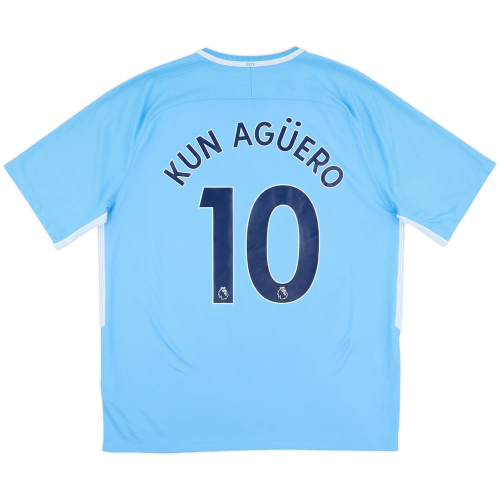 2017-18 Manchester City Home Shirt Kun Aguero #10 - 8/10 - (XL)
