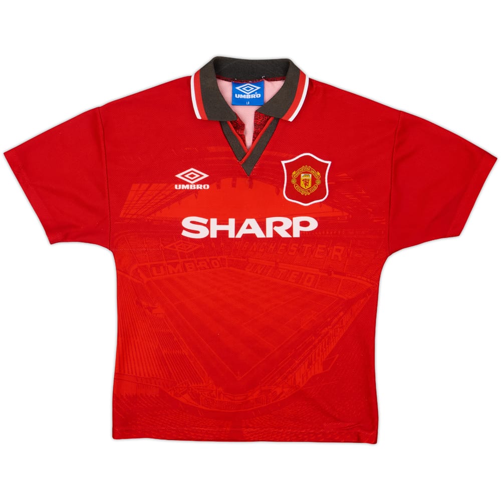 1994-96 Manchester United Home Shirt - 8/10 - (L.Boys)