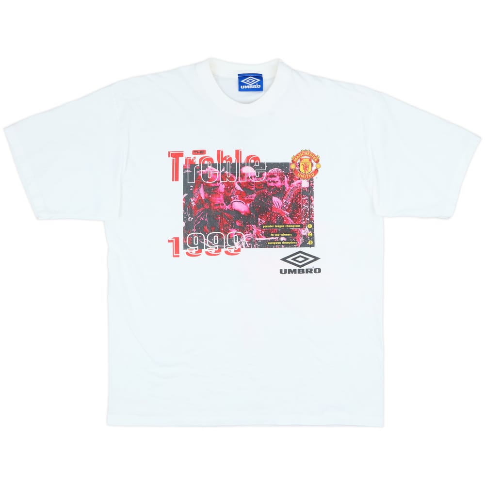 1999-00 Manchester United Umbro 'Treble' Graphic Tee - 7/10 - (XL)